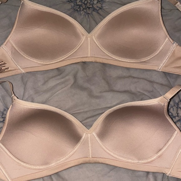 3 Calvin Klein Lightly Lined T-Shirt Bras size Small Nude and Black - Picture 5 of 6